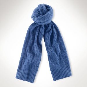 NWT Ralph Lauren cashmere cable knit scarf